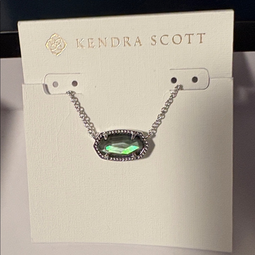 NWT Lot of 2x [Kendra Scott] Kaia Hoop Earrings & Elisa Pendant Necklace, Silver - Picture 11 of 12